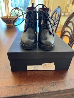 Marc By Marc Jacobs Black Leather Lace-Up Ankle Booties